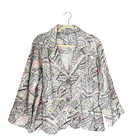Parsley and Sage Kendall Embroidered Jacket Size XL Artsy boho cropped blazer - Picture 2 of 9